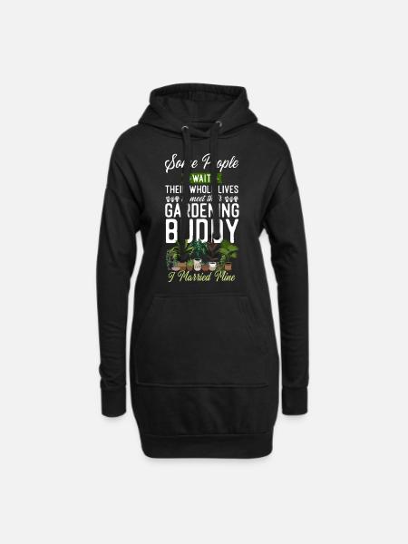 Plant Lover Gardening Husband Wife - Hoodie-Kleid - Schwarz