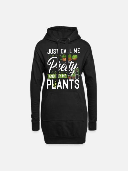 Plant Lover Gardening Girl Just - Hoodie-Kleid - Schwarz