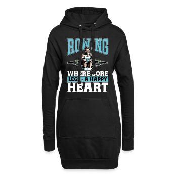 Water Rowing Where Sore Legs A Happy Water Sports - Hoodie-Kleid - Schwarz - Vorne