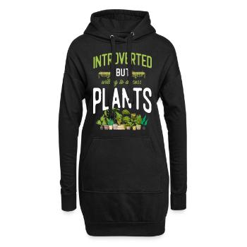 Plant Lover Gardening Introverted - Hoodie-Kleid - Schwarz - Vorne