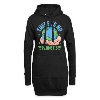 Es gibt keinen Planeten B - Hoodie-Kleid - Schwarz - Vorne
