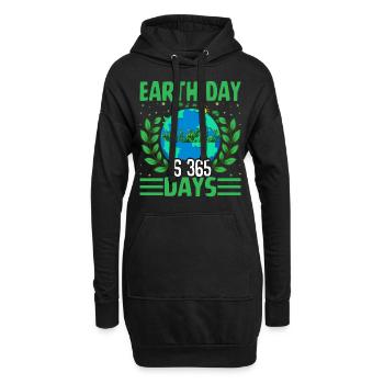 Le Jour de la Terre est de 365 jours - Sweat-shirt à capuche long Femme - noir - Devant