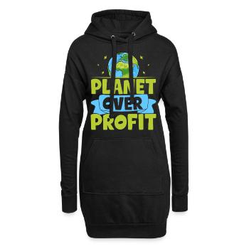 Planet vor Profit - Hoodie-Kleid - Schwarz - Vorne