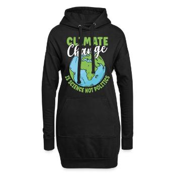 Le changement climatique est une science, pas une politique - Sweat-shirt à capuche long Femme - noir - Devant