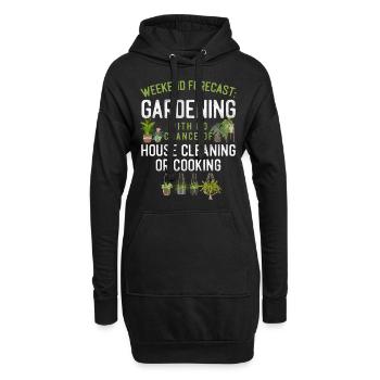 Week-end de jardinage pour les amoureux des plantes - Sweat-shirt à capuche long Femme - noir - Devant