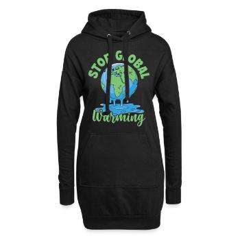 Stopper le réchauffement climatique - Sweat-shirt à capuche long Femme - noir - Devant