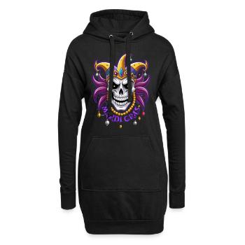 Mardi Gras - Karneval - Totenkopf - Geschenk - Hoodie-Kleid - Schwarz - Vorne