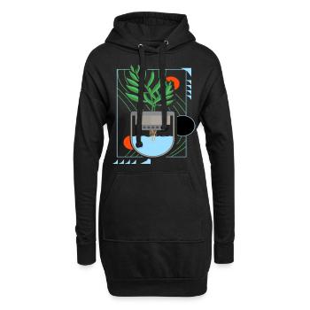 Hydroponik - Hoodie-Kleid - Schwarz - Vorne