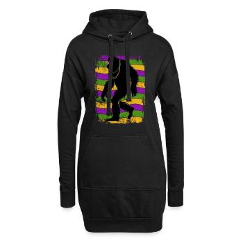 Mardi Gras - Bigfoot - Kostüm - Geschenk - Hoodie-Kleid - Schwarz - Vorne