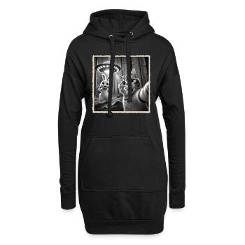 Pâques, Lapin de Pâques drôle, Lapin Selfie Fête de Pâques - Sweat-shirt à capuche long Femme - noir - Devant