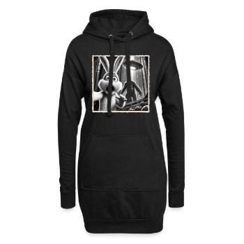 Pâques, Lapin de Pâques drôle, Lapin Selfie Fête de Pâques - Sweat-shirt à capuche long Femme - noir - Devant