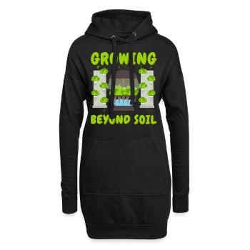 Über den Boden hinaus wachsen - Hoodie-Kleid - Schwarz - Vorne
