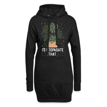 Plant Lover Gardening Monstera I'd - Hoodie-Kleid - Schwarz - Vorne