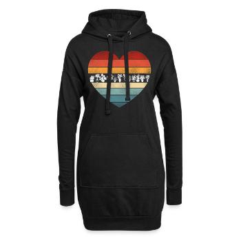 Amateur de plantes jardinage coeur rétro - Sweat-shirt à capuche long Femme - noir - Devant