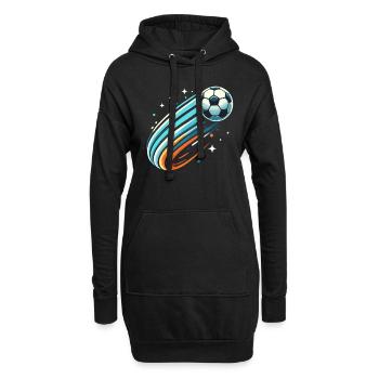 football, joueur de football, joueur de football garçon - Sweat-shirt à capuche long Femme - noir - Devant
