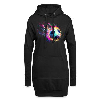 football, joueur de football, joueur de football garçon - Sweat-shirt à capuche long Femme - noir - Devant