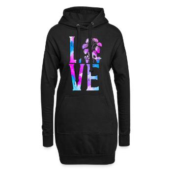 Plant Lover Gardening Monstera - Hoodie-Kleid - Schwarz - Vorne