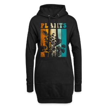 Amoureux des plantes jardinage rétro - Sweat-shirt à capuche long Femme - noir - Devant