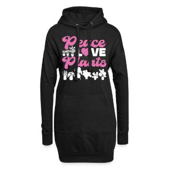 Amoureux des plantes Jardinière Fille Paix - Sweat-shirt à capuche long Femme - noir - Devant
