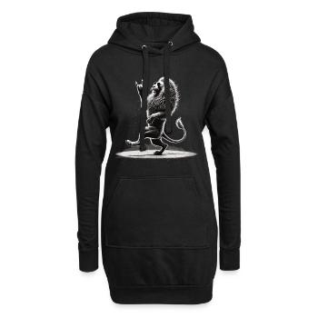 Rockiger Löwe – Cool & Wild - Hoodie-Kleid - Schwarz - Vorne