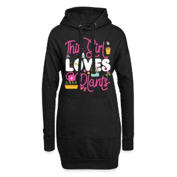 Amateur de plantes jardinière fille ceci - Sweat-shirt à capuche long Femme - noir - Devant