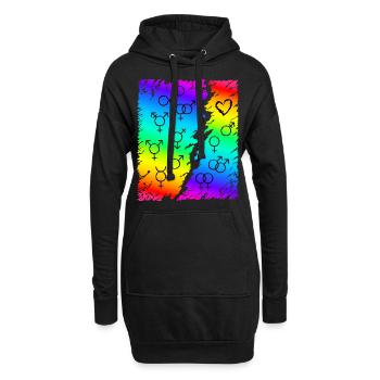 LGBT LGBTQ Regenbogen Flagge - Hoodie-Kleid - Schwarz - Vorne