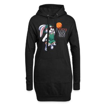 Korb Hase Ostern - Hoodie-Kleid - Schwarz - Vorne
