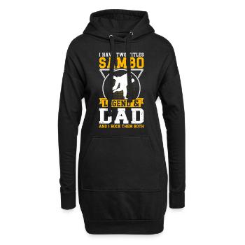 I have two titles Sambo Legend & Dad and I rock - Hoodie-Kleid - Schwarz - Vorne