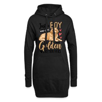 Just A Boy Who Loves Golden Retrievers - Hoodie-Kleid - Schwarz - Vorne