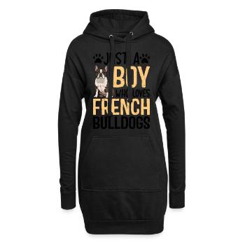 Just A Boy Who Loves French Bulldogs - Hoodie-Kleid - Schwarz - Vorne