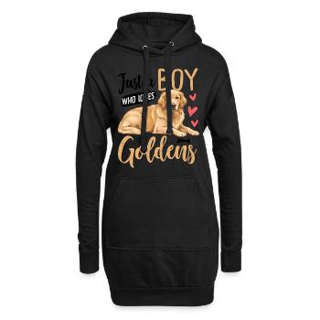 Just A Boy Who Loves Goldens - Hoodie-Kleid - Schwarz - Vorne