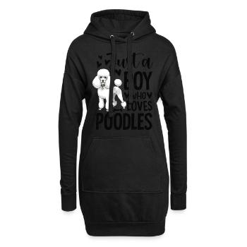 Just A Boy Who Loves Poodles - Hoodie-Kleid - Schwarz - Vorne