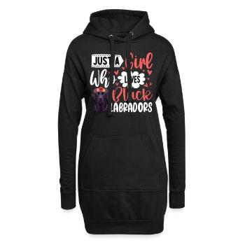 Juste une fille qui aime les labradors noirs - Sweat-shirt à capuche long Femme - noir - Devant