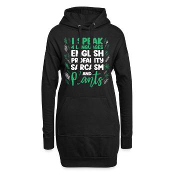 Amateur de plantes Jardinage Je parle 4 - Sweat-shirt à capuche long Femme - noir - Devant