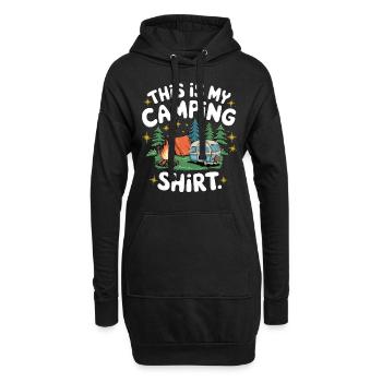 C’est ma chemise de camping - Sweat-shirt à capuche long Femme - noir - Devant