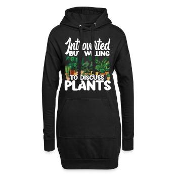 Plant Lover Gardening Introverted - Hoodie-Kleid - Schwarz - Vorne