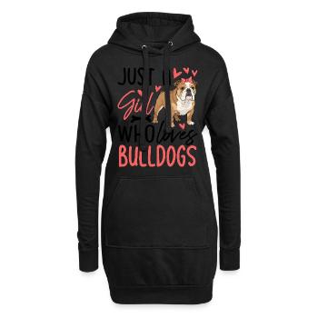 Juste une fille qui aime les bouledogues - Sweat-shirt à capuche long Femme - noir - Devant