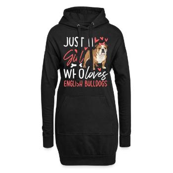 Juste une fille qui aime les bouledogues anglais - Sweat-shirt à capuche long Femme - noir - Devant
