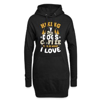 Hiking Dogs Coffee This Is What I Love - Mountain - Hoodie-Kleid - Schwarz - Vorne