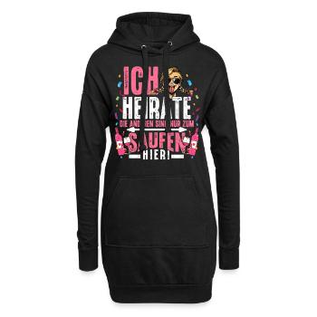 Braut T-Shirt JGA Frauen Junggesellenabschied - Hoodie-Kleid - Schwarz - Vorne