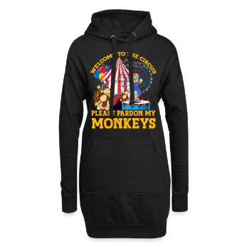 Welcome to the circus please pardon my monkeys - Hoodie Dress - black - Front