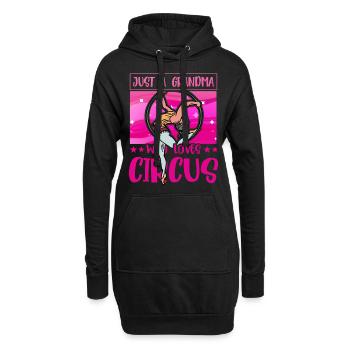 Juste une mamie qui aime le cirque - Sweat-shirt à capuche long Femme - noir - Devant