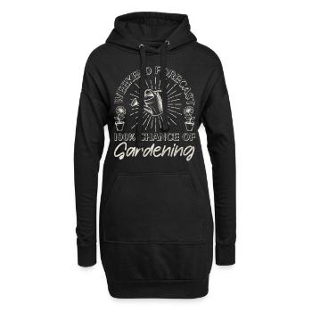 Week-end de jardinage pour les amoureux des plantes - Sweat-shirt à capuche long Femme - noir - Devant