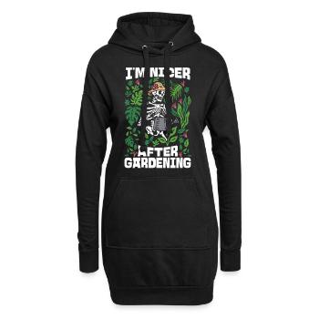 Plant Lover Gardening Skeleton I'm - Hoodie-Kleid - Schwarz - Vorne