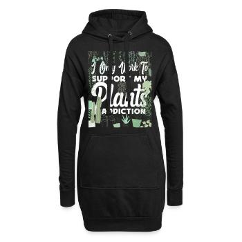 Plant Lover Gardening I Only Work - Hoodie-Kleid - Schwarz - Vorne