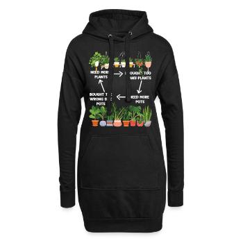 Les amateurs de plantes ont besoin de plus - Sweat-shirt à capuche long Femme - noir - Devant
