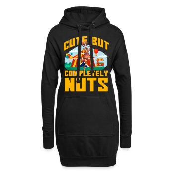 Mignon mais complètement fou - Sweat-shirt à capuche long Femme - noir - Devant