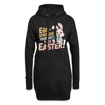 Oeuf-spresso vous-même ! Lapin de Pâques avec tasse à café - Sweat-shirt à capuche long Femme - noir - Devant