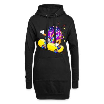 Donut Skateboard Skater - Sweat-shirt à capuche long Femme - noir - Devant