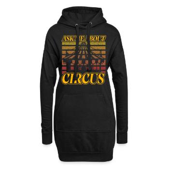 Posez-moi des questions sur le cirque - Sweat-shirt à capuche long Femme - noir - Devant